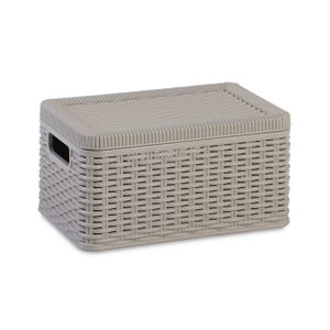 Caja Organizadora DEA HOME Decora Con Tapa 9l Ratan Gris 26206/2
