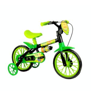 Bicicleta Infantil Rodado 12” Acero Nathor Negro/Verde