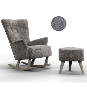 Sillon Hamaca Aurora más Puff Victoria Boucle Fungus Laca Gris