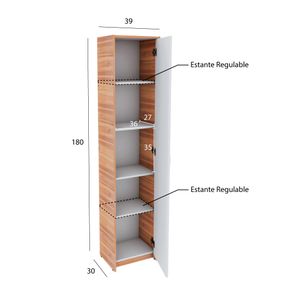Despensero 1 puerta EVO5 Centro Estant blanco paraiso Alto 180 x Ancho 39 cm
