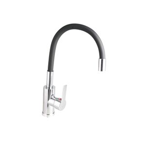 Griferia Eurogrif Monocomando Cocina Rociador Flexible Negro