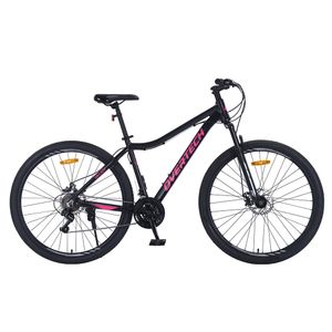 Bicicleta Mtb Overtech Q6 Lady R29 Aluminio, 21v Con Shimano, Freno A Disco, Con Suspensión, Negro/Rosa S