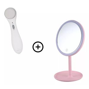 Kit Espejo Make Up Luminoso + Masajeador De Rostro Suono