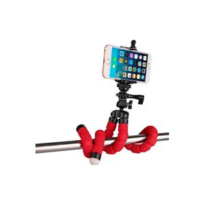 Kit Tripode Flexible Celular + Adaptador Cámara Selfie Rojo