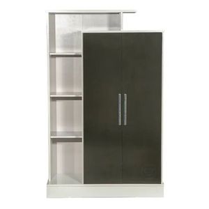 Mueble Multifuncion Melamina 2 Puertas Estantes Negro-blanco