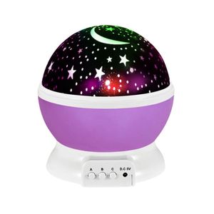 Lámpara Velador Proyector Estrellas Y Luna Rgb 360° Violeta 7969KA Oryx