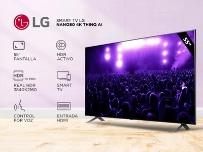Smart TV LG 55 Pulgadas 55NANO80 4K ThinQ AI