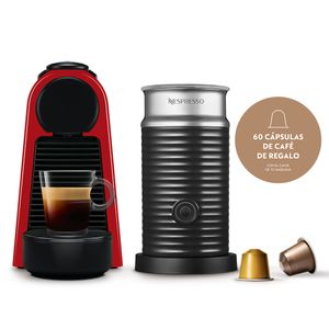 Cafetera Nespresso Essenza Mini Red + Aeroccino 3