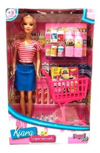 Muñeca Kiara Supermercado Poppi Doll Con Chango Y Accesorios