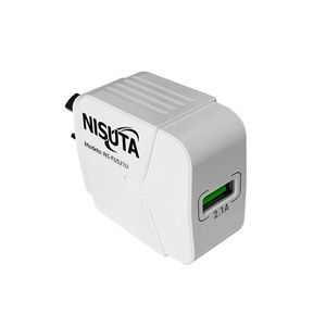 Cargador con 1 Puerto USB de 2.1A Nisuta NSFU521U Blanco