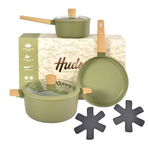 Batería Hudson Olive Antiadherente 5 Pzs Verde Olive