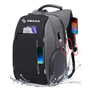 Mochila Universitaria Escolar Deportiva Urbana2202 Con Compartimento Para Notebook Dehuka Color Gris Oscuro