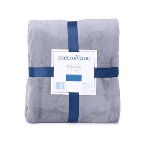 Frazada soft flannel metroblanc queen size color gris