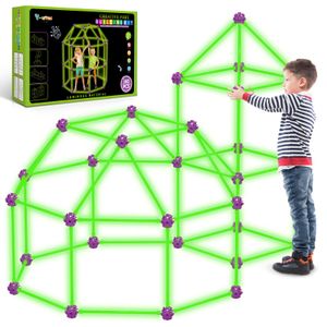 Kit de construcción Fort V-Opitos, paquete de 140 unidades, Glow in The Dart, para niños mayores de