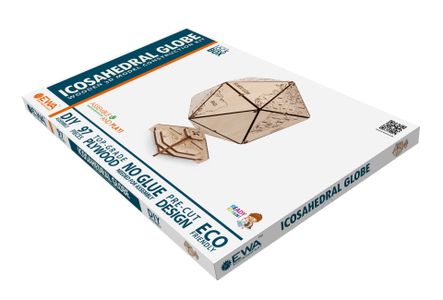 Rompecabezas 3D Madera EWA Mechanical Construccion Stes Icosahedral Globe