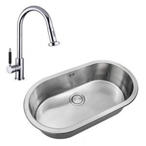 Bacha Cocina Johnson Curve SI77 A + Grifería Piazza 10300