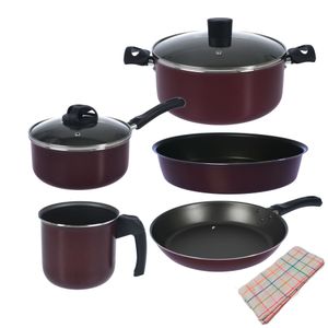 Set De Cacerola Olla Sarten Jarro Pizzera Utensillos Teflon