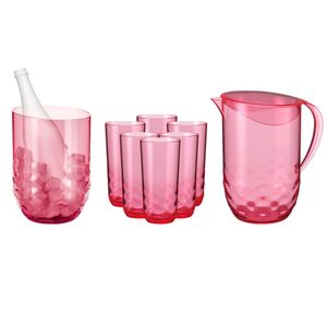 Set Brinox Vasos Jarra y Balde Rosa LCOZA00297 