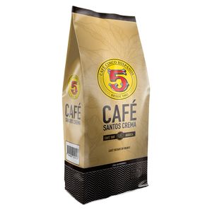 Café 5 Hispanos Tostado en granos Santos Crema $7.490