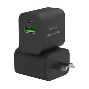 Cargador Foxbox Energy Flux 20W C/Cable Negro