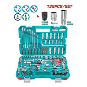 Caja De Herramientas Combinadas 139piezas Industrial Total Turquesa