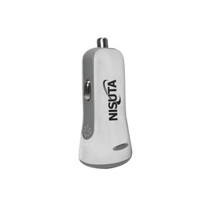 Cargador blanco USB doble para auto 12/24V a 5V 2.1A NISUTA - NSAD12US2E