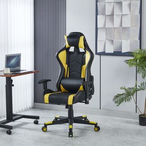 Silla Gamer Plicosa Negro Amarillo