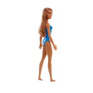 Barbie En Traje De Baño Celeste Con Flores - Mattel
