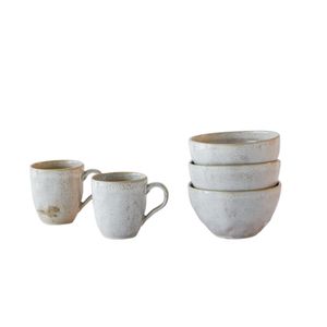 Juego de Vajilla Stoneware Mugs y Bowls Latte 10 Piezas