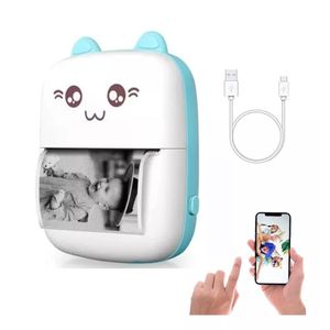 Mini Impresora Térmica sin Tinta Portátil Bluetooth Waggs Celeste