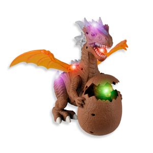 Dinosaurs Playset 33 cm Dino Might Mama Dragon y Huevo con Movimiento Luz y Sonido Verde
