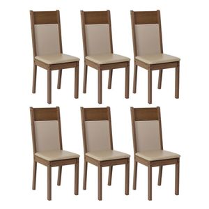 Kit 6 Sillas De Comedor Madesa Marron Beige