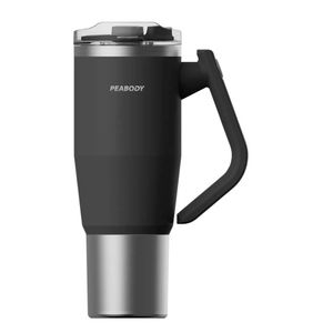 Vaso Térmico Mug Peabody Pe-mg1200 1200 Ml Doble Tapa Color Negro