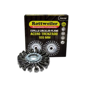 Cepillo Circular Plano Acero Trenzado de 100mm Rottweiler Evol 5142