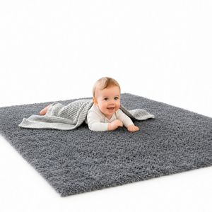 Alfombra Gris 2x1,4 Mts Nórdica Living Gadnic Lavable Súper Soft