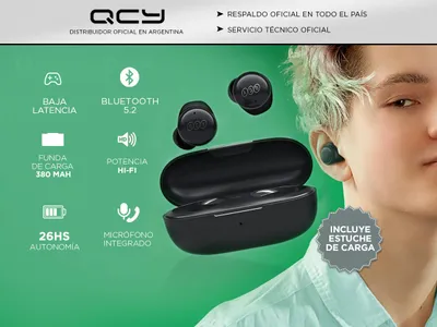 Auriculares Bluetooth QCY T17 inalámbricos con estuche de carga,  impermeables, estéreo, auriculares integrados con control táctil, sonido  prémium para