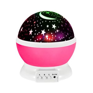 Lámpara Velador Proyector Estrellas Y Luna Rgb 360° Rosa 7969KA Oryx