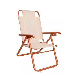Reposera 5 posiciones Descansar Aluminio Coversol Cobre Crema