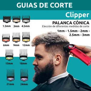 Maquina Barberia Profesional Corta Pelo VGR V 001 9000 RPM Rojo