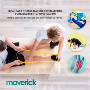 Set Kit De 5 Bandas Elásticas De Entrenamiento Gym Maverick