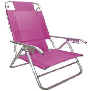 Reposera Playera 5 Pos Aluminio Caño 7/8 Fucsia Descansar 80012