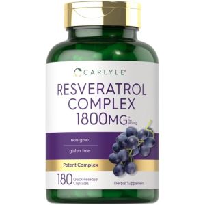 Carlyle Suplemento de resveratrol 1800 mg , 180