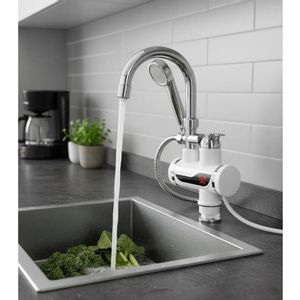 Canilla Grifería Electrica con Duchador de Mano Cocina/baño