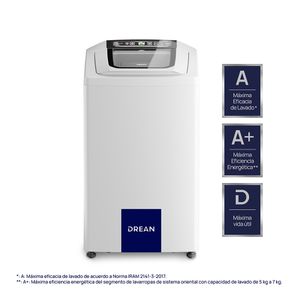 Lavarropas 6,5 Kg Blanco Drean Concept Neo Fuzzy 658 B