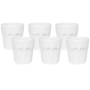 Set x6 vasos de café de 90 cc blanco 