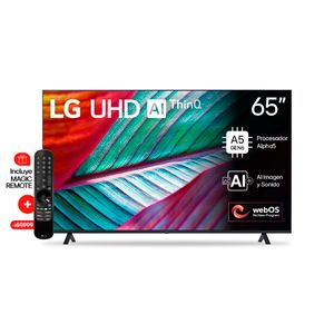 Smart TV LG UHD AI 65" 4K Procesador Alpha 5 6ta Gen con Inteligencia Artificial 65UR8750