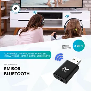Adaptador Bluetooth 5.0 Usb 2 En 1 Para Pc/tv/auto/hogar