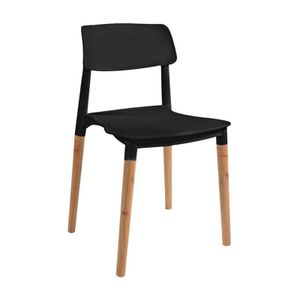 silla nordica milan negra/ madera diseño moderno sil-441