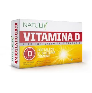 Natuliv Suplemento Vitaminico Vitamina D x 30 comprimidos $1.400