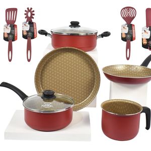 Batería de Cocina + Set Utensilios Jovifel Rivoli Teflón 12 Piezas